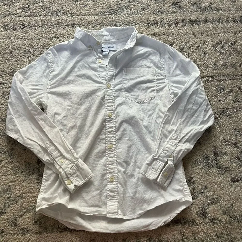 Boys Old Navy White Button Down Shirt